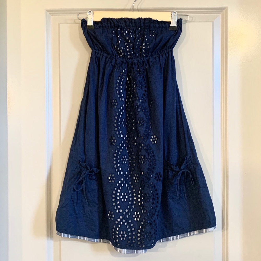NWOT Abercrombie & Fitch Eyelet Blue Tube Dress